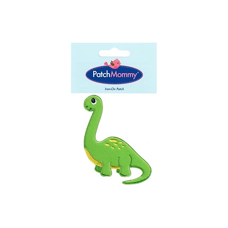 PatchMommy Dinosaur Patch, Iron On/Sew On - Embroidered Applique Motif