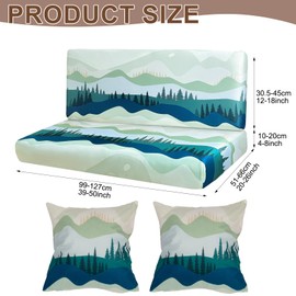 Rv Dinette Cushion Covers Stretch Washable Rv Cushion Slipcove Replacement for Camper Car Bench, 2 Pillowcase, 2 Backrest and 2 Bench Covers (Forest)