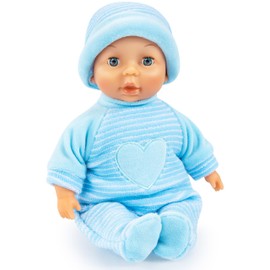Bayer Design 92802AU My First Baby 28 cm Baby Doll, Soft Body Doll with Sleeping Eyes, Very Handy, Cute Outfit, Blue with Heart