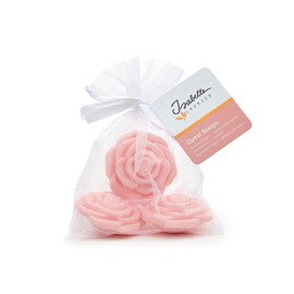 Isabelle Laurier - Set of 3 Rose Shaped Soaps in Organza Bag - 98% Natural Ingredients - Gift for Women
