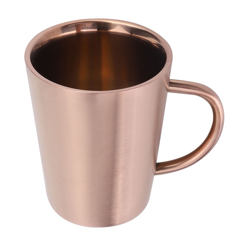 350ml Double Layer Stainless Steel Drinking Cup with Handle for