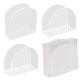 4 Pieces of Napkin Holder, Acrylic Napkin Holder, 2 Sizes to Choose From, Strong and Wear-Resistant, Widely Used in Bars, Banquets, Restaurants (Transparent)