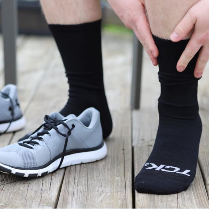 TCK 6 Pair Work & Athletic Crew Socks (Black, Medium)