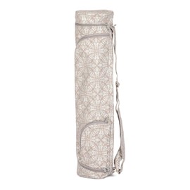 Bodhi Yoga Bag ASANA Bag Cotton Maharaja Collection Yoga Mat Bag in Various Sizes Cotton Bag for Yoga Mat & Accessories Includes Outer Pockets 60 cm Raja / Taupe, Silver