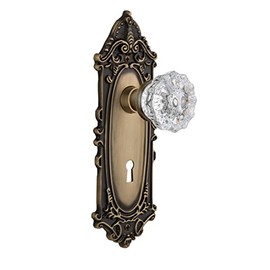 Nostalgic Warehouse Victorian Plate with Keyhole & Interior Crystal Door Knob