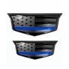 American Black Flag Aluminum Overlay Front Taigate Emblems Set for