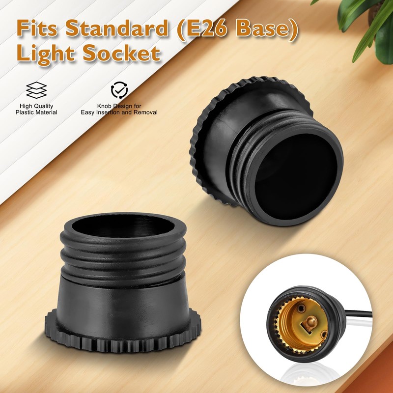 Light Socket Caps, Bulb Socket Safety Covers for String Lights,