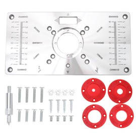 Micro Traders Router Table Insert Plate Compatible with Routers Aluminum Alloy Trimming Machine with 4X Router Insert Rings 1x Fixing Screws