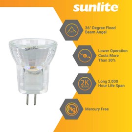 Sunlite 03196-SU 35MR8/CG/FL/12V 35-watt, Halogen MR8 G4 Based Mini Reflector Bulb, Cover Guard