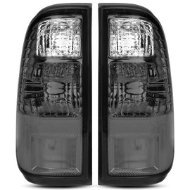 AutoBeeDen Tail Lights Compatible with Ford F250 / F350 / F450 Super Duty 2008 2009 2010 2011 2012 2013 2014 2015 2016, Rear Lamps, No Bulbs (Dark Grey)