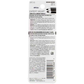 Maybelline Expert Eyes Twin Brow & Eye Pencils, Medium Brown [103], 0.06 oz (Pack of 10)