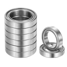 sourcing map 8pcs R1212ZZ Deep Groove Ball Bearings 1/2" ID x 3/4" OD x 3/16" Height P5 Miniature Bearings Double Metal Shielded Chrome Steel Z3 Bearing for Engineering Machinery, Silver Tone