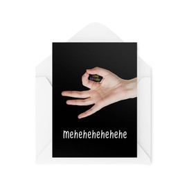 Funny Novelty Greeting Cards | Meheheheheh | Birthday Trick Made You Look Prank Sibling Best Friend Dad Mum Funny Joke | CBH1237