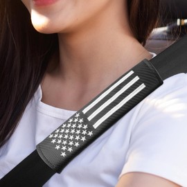 2PCS Car Seat Belt Covers Pads for American USA Flag, Seatbelt Covers Compatible with Most Car Backpack Handbag Carmera, Soft Seatbelt Cushion For A More Comfort Driving & Protect Your Shoulder