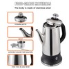Happybuy 12-Cup Electric Coffee Percolator with Stainless Steel Construction, Heat-Resistant
