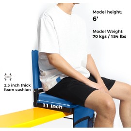 Stadium Seats with Back Support Bleacher Chairs with Back and Cushion Thick Padded Bleacher Seats Includes Shoulder Strap