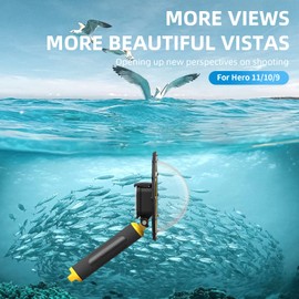 TELESIN 6 Inch Dome Port Lens for GoPro Hero 12/11/10/9 Black, Waterproof Case, Hand Floating Grip, Transparent Cover, Underwater Photography (for Hero 12/11/10/9)