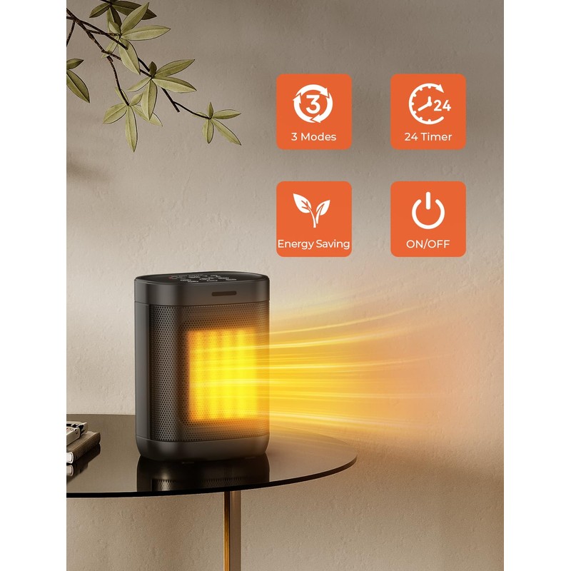 1500W Space Heaters for Indoor Use, PTC Ceramic Electric Heaters