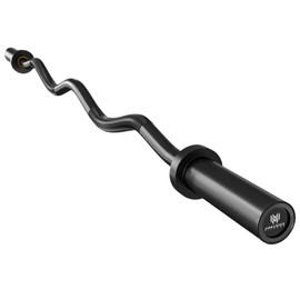 Megastar Olympic 2 Inch EZ Curl Barbell, 47" Weightlifting Bar with 700lbs Capacity for Hip Thrusts, Squats, and Biceps Training