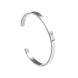 Bungsa® Women's Basic Bangle 6 mm 316L Stainless Steel, Stainless Steel