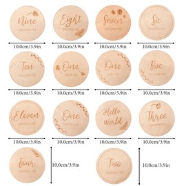 Set Of 14 Baby Milestone Cards Wooden Infant,Wooden Discs Milestone Cards Birth Cards For Baby Shower,newborn Photography Propsgift Sets For Baby Shower