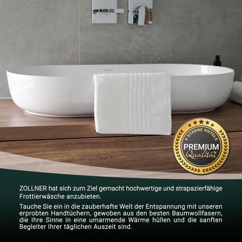 ZOLLNER Set of 6 Hand Towels in 50 x 70