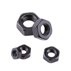 Pack of 100 Locking Nuts Hex Nut M2-M5 Metric Thread Hex Nuts Black Galvanised Carbon Steel Hex Nuts Kits for Machine Closure (M5)