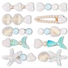 CABODYALS 2 Styles 10Pcs White Seashell Pearl Starfish Hair Clip