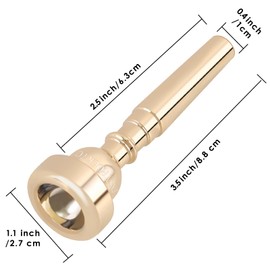EastRock 7C Trumpet Mouthpiece Gold Plated Bb Trompeta Mouthpiece Trumpet Instrument Accessories Vacuum Packed