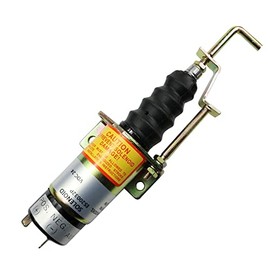 DEELY 1502-12C7U2B2S1 Fuel Shut Off Solenoid 1502-12C7U2B2S1 Stop Solenoid Valve 366-07197 SA-3405T Compatible With Lister Petter Engine With Bracket 2 Pins 12VDC