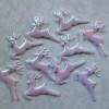 Red Plastic & Felt Reindeer 10 PC 2-SIDED WHITE FELT/RAINBOW