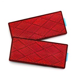 BSK 3" DOT Rectangular Red Stick-on Reflectors - Pack of 2