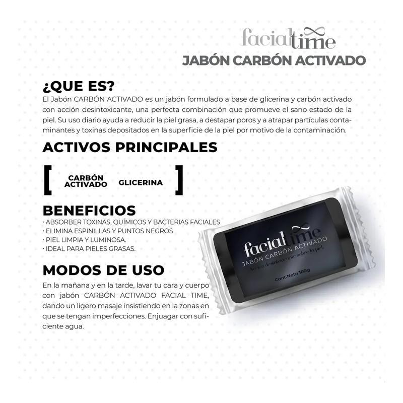 Jabón Carbón Activado 6 Pack De 100g En Barra
