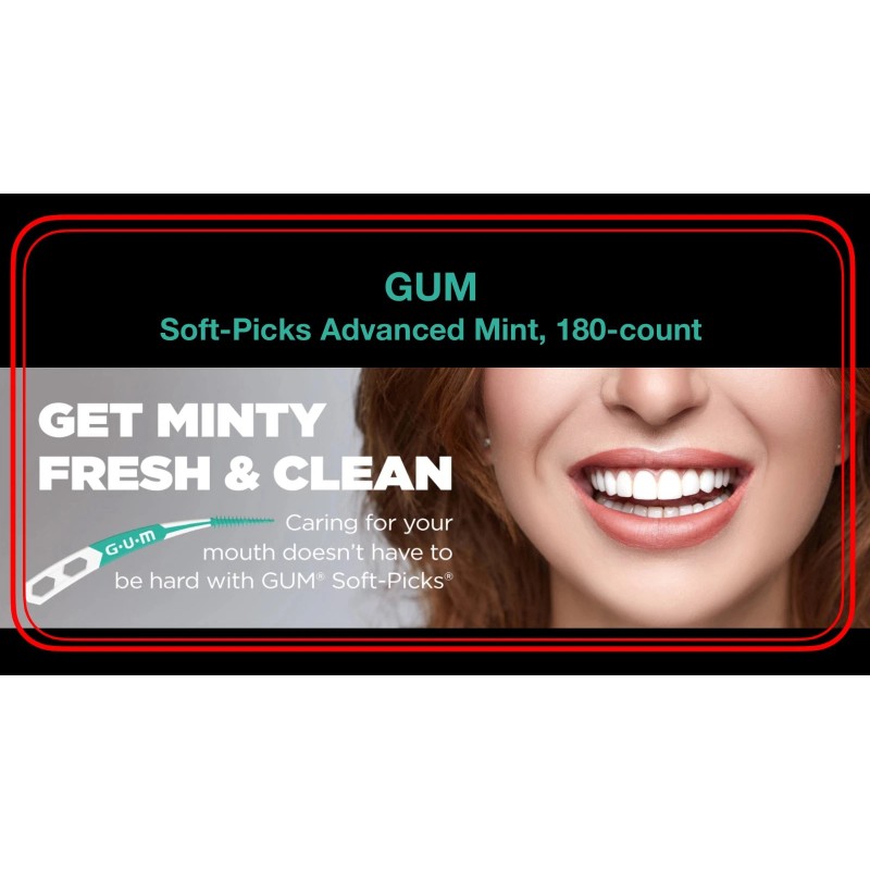 Gum Soft-Picks Advanced Mint, Dental Care Floss, Tooth Picks, 180