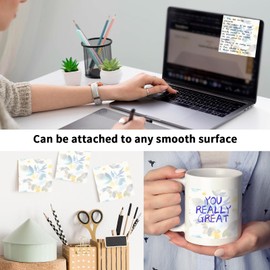 LETRLYK 2 Pack Sticky Notes 3x3 Inches, Bright Cute Strong Sticking Power, Easy to Post for Home, Office, 80sheets/Pads, Ink Wash Leaves