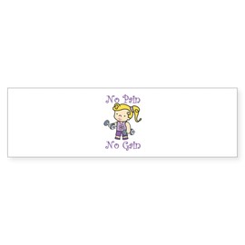 CafePress No Pain 10"x3" Rectangle Vinyl Bumper Sticker Car Decal