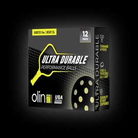 OLIN Ultra40 Ultra Durable Outdoor Pickleball Balls USA Pickleball Approved (USAPA) 12-Pack, Optic Yellow