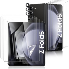 Fotbor [3+3+3Pack] for Samsung Galaxy Z Fold 5 screen Protector, Inner Screen Flexible Film + Back Screen Protector Tempered Glass + [1 Set] Camera Lens Protector, Z Fold 5 Accessories(Clear, Z Fold 5)