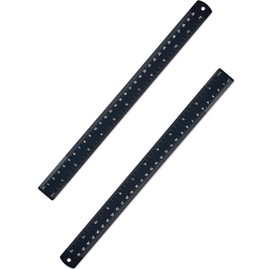 Zotemo Metal Ruler 12 inch, Aluminum Ruler with Metric and Imperial Measurement, 30 cm Long Straight Ruler with Inch and MM Conversion Table for Students and Office Supplies, 2 Pack