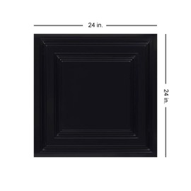 From Plain To Beautiful In Hours 232 Economy PVC Lay-in Ceiling Tile 2 ft. x 2 ft., Black Glossy, 10 Pack