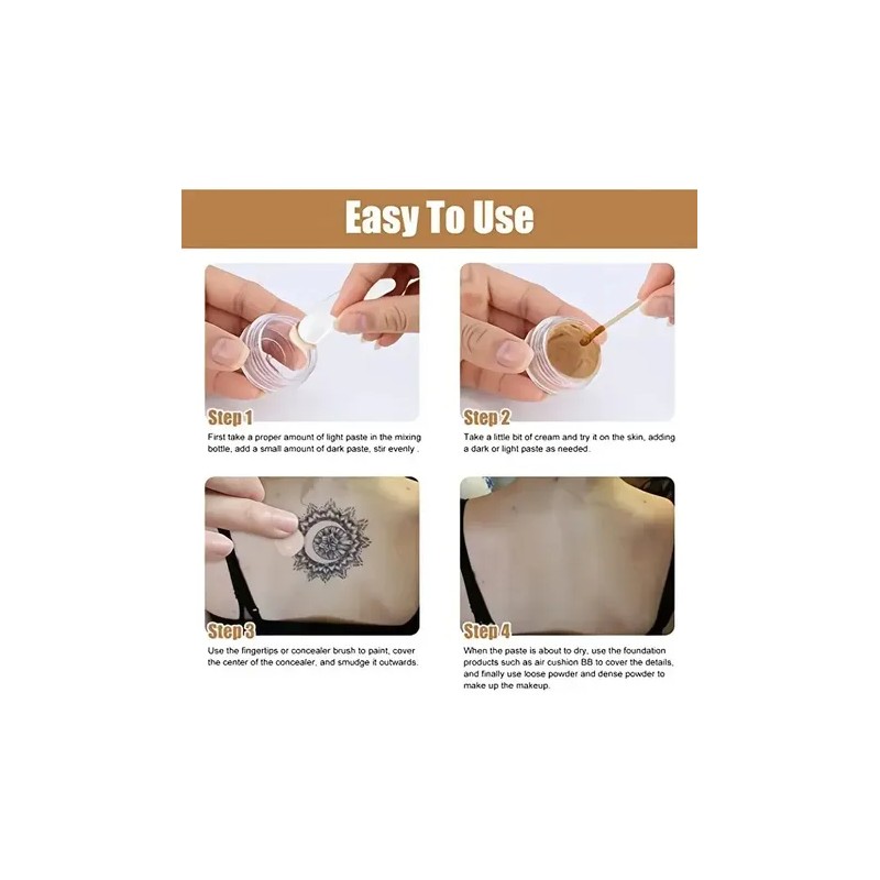 Profesional Maquillaje Cubre Tatuajes Cicatrices Acné Tatoos