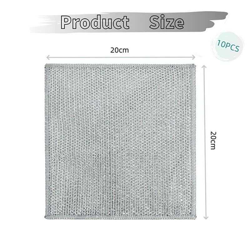BoAn Multipurpose Wire Dishwashing Rags,Double Layer Metal Wire Dishcloth,Reusable Dish