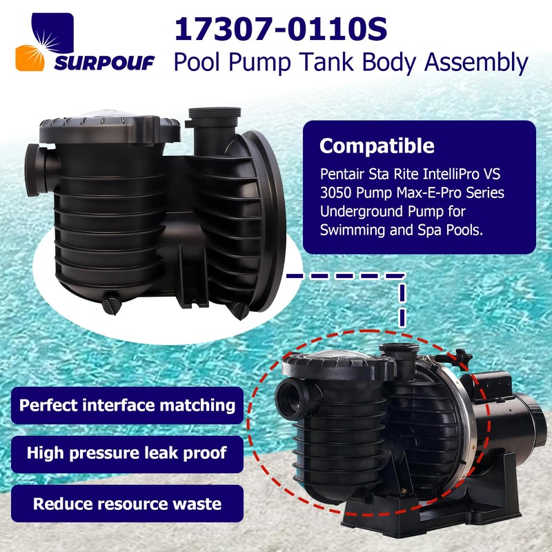 SURPOUF 17307-0110S Pool Pump Tank Body Assembly Compatible with Pentair