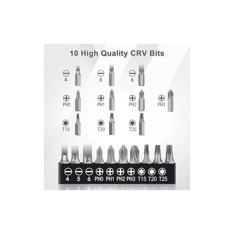10-In-1 Angled Ratchet Screwdriver Set，90 Degree Right Angle, Angled and