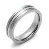 DoubleAccent 5MM Comfort Fit Titanium Wedding Band High Polished Center