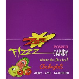 Zotz Fizzy Old Fashioned Hard Candy Assorted Fruit Flavored, Cherry, Apple, Watermelon Individually Wrapped. Filled With A Fizzy Center, From Italy Since 1970 (48 Strings, Total 192 Units)