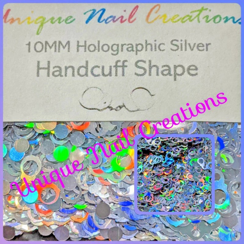Unique Nail Creations HANDCUFF Shape Glitter~Solven