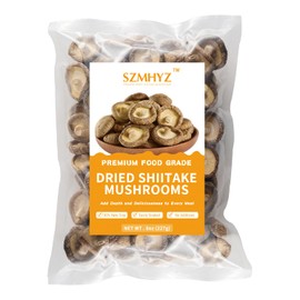 SZMHYZ Dried Shiitake Mushrooms Whole– All-Natural, No Sulfur, Easy Rehydrate, Rich Umami Used dried mushrooms for cooking/Soups/Stews/Sauces – 8 Oz Premium Quality ﻿