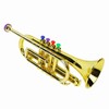 Gold Kid Trumpet Toy with 4 Colored Keys Interesting Educational