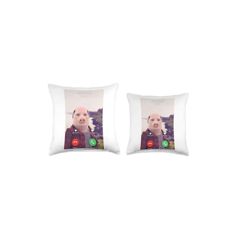 John Pork Is Calling Throw Pillow